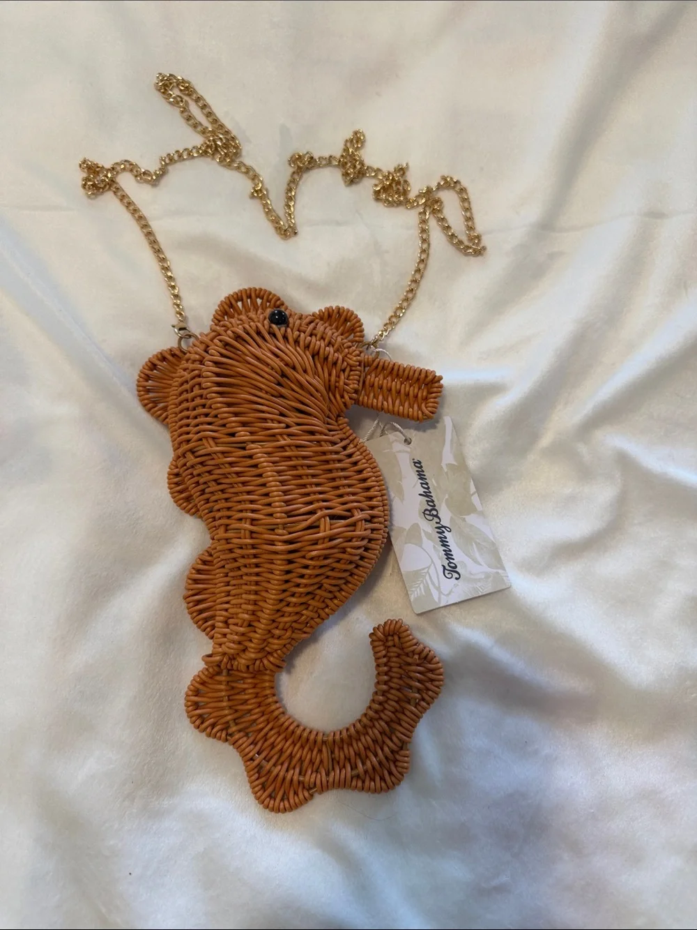 Tommy Bahama Woven Seahorse Crossbody Bag in Natural Tan - Picture 2 of 5